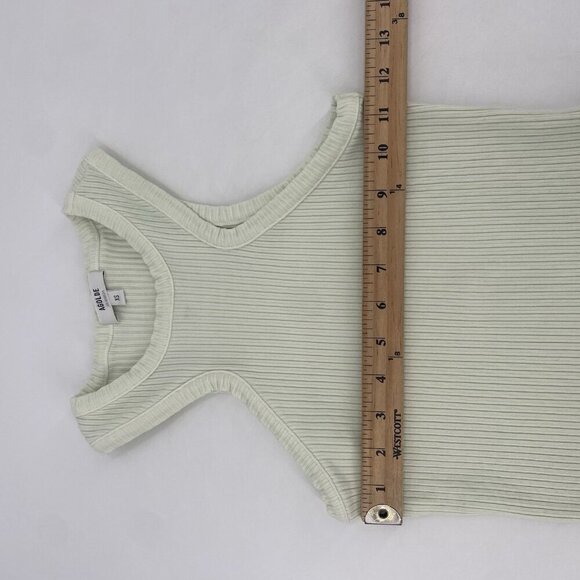 Agolde Size XS Bea Cutaway Tank Top Honeydew Green Crew Neck Racerback Stretch - Picture 8 of 10